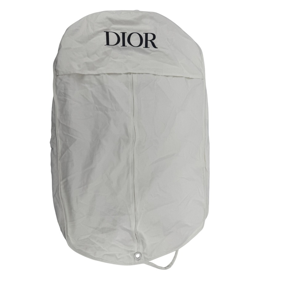 Dior Garment Bag Unisex White Canvas Logo Luxury Travel Suit Cover